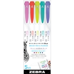 Mildliner Double-Ended Brush Pen Set, 5-Color Refresh Set