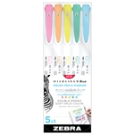 Mildliner Double-Ended Brush Pen Set, 5-Color Fluorescent Set