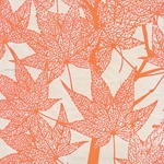 Skeletal Leaves Paper- Orange Leaves on Natural Paper 20x30" Sheet