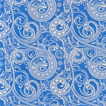 Art Nouveau Paisley Print from Nepal- Aqua on Natural Paper 20X30" Sheet