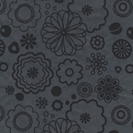 Lamali Flower Power Printed Paper- Black/Black 20x30" sheet