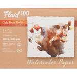 Fluid 100 Watercolor Paper Pochette - 300lb Cold Press - 8"x10" - 10 Sheet Pochette