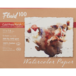 Fluid 100 Watercolor Paper Pochette - 300lb Cold Press - 8"x10" - 10 Sheet Pochette