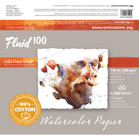 Fluid 100 Watercolor Paper Blocks - 140lb Cold Press