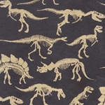 Dinosaur Skeleton Paper- Gold Dinosaurs on Black 20x30 Inch Sheet