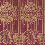 Art Deco Floral Column Paper- Burgundy 20x30" Sheet