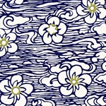Floating Flowers in a Sea of Blue & White 18"x24" Sheet