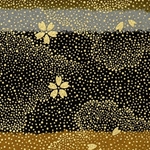 Japanese Chiyogami Paper - Gold Flowers Falling Against Stormy Night Sky