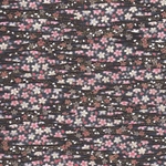 Yuzen Pink and White Cherries on Black