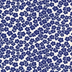Yuzen Blue Retro Plums on White