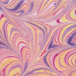 Thai Marbled Kozo Paper- Vibrant Purple Sunset Tones 22x30" Sheet