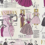 Rossi Decorated Papers from Italy - 1950's Women's Fashion, Purples 28"x40" Sheet