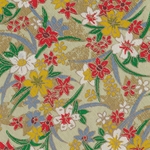 Japanese Chiyogami Paper- Multicolor Spring Garden 19x25" Sheet