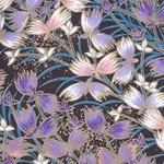 Japanese Chiyogami Paper- Purple Flower Night Garden 19x25" Sheet