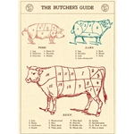 Cavallini Decorative Paper- Butcher Chart 20"x28" Sheet