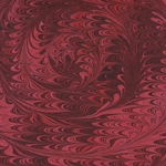 Nepalese Marbled Paper- Center Swirl Black on Red Paper