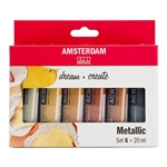 Amsterdam Acrylics Metallic Set | 6 × 20 ml