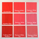 Nuances of Pyrrole Red, Napthol Red, and Cadmium Red Medium