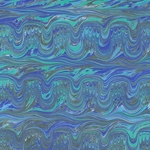 Handmade Italian Marble Paper- River in Blue & Green 19.5 x 27" Sheet