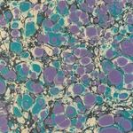 Handmade Italian Marble Paper- Stone Marble Teal and Purple 19.5 x 27" Sheet