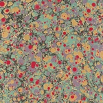 Handmade Italian Marble Paper- Stone Marble Bright Red, Teal, Purple, and Orange 19.5 x 27" Sheet