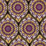 Printed Cotton Paper from India- Bohemian Gold/Black/Lilac/Purple 22x30 Inch Sheet
