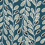 Printed Cotton Paper from India- Pussy Willow Blue Slate 22x30 Inch Sheet