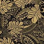 Printed Cotton Paper from India- Jungle Leaves Gold/Black 22x30 Inch Sheet