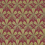 Rossi Decorated Papers from Italy - Gold Liberty Leaves on Red 28"x40" Sheet