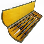 Sumi Brush Set- Five Large Brushes in Fabric Lined Box