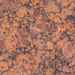 Handmade Italian Marble Paper- Stone Marble in Orange and Gold 19.5 x 27" Sheet