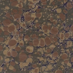 Handmade Italian Marble Paper- Stone Marble in Green, Army Brown, and Gold on Kraft 19.5 x 27" Sheet