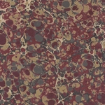 Handmade Italian Marble Paper- Stone Marble in Red, Black, and Gold 19.5 x 27" Sheet