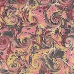 *NEW!* Handmade Italian Marble Paper- Scroll Swirls Baby Pink, Grey, and Pale Yellow 19.5 x 27" Sheet