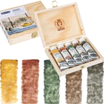 *LIMITED!* Schmincke Watercolor Supergranulating Colors- "Urban" Set of Five 15ml Tubes in a Wooden Box