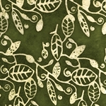 Batik Lokta Paper from Nepal- Olive Leaves & Vines 20x30" Sheet