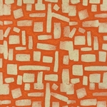 Batik Lokta Paper from Nepal- Interlocking Bricks in Orange 20x30" Sheet