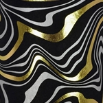 Marble Print in Black with Metallic Silver and Gold Foil by Midori Inc. 21x29" Sheet