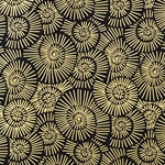 Spirals in Gold Metallic on Black by Midori Inc. 21x29" Sheet