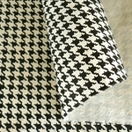 Lama Li Black & White Nepalese Printed Paper- Black Houndstooth on Natural