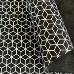 Lama Li Black & White Nepalese Printed Paper- White Optical Squares on Black