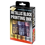 Essdee Premium Water-Based Metallic Block Printing Ink Set (3 x 100ml)