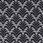 Art Deco Peacock Printed Lokta Paper- Silver on Black 20x30" Sheet