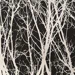 Nepalese Printed Paper- Landscape Tree Silver on Black 20x30" Sheet