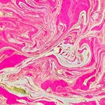 Nepalese Marbled Paper- Gold and Silver on Magenta Paper