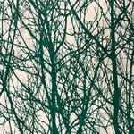 Nepalese Printed Paper- Landscape Tree Green on Natural 20x30" Sheet