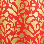 Midori Wildflower Shapes in Gold Foil on Red Paper- 21x29" Sheet