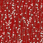 Chiyogami- Cherry Blossoms on Red 18x24" Sheet