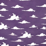 **NEW!** Clouds Printed on Purple Lokta 20x30" Sheet