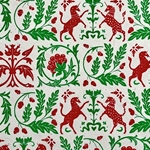 ***NEW!*** Unicorn Crest in Red and Green on Natural 20x30" Sheet